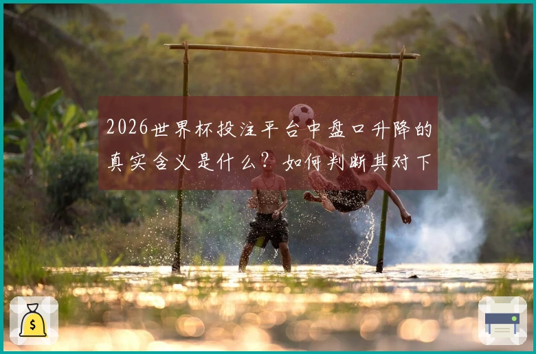 2026世界杯投注平台中盘口升降的真实含义是什么？如何判断其对下注的影响？